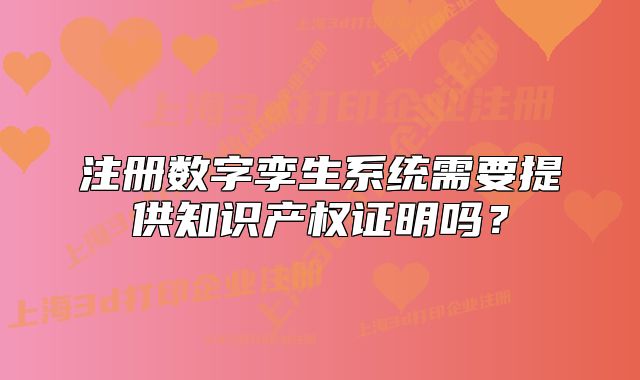注冊數(shù)字孿生系統(tǒng)需要提供知識產(chǎn)權(quán)證明嗎？