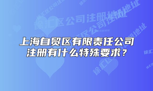 上海自貿(mào)區(qū)有限責(zé)任公司注冊(cè)有什么特殊要求？