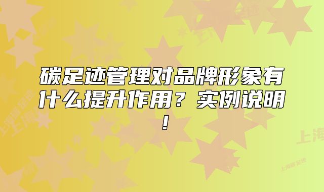 碳足跡管理對品牌形象有什么提升作用？實例說明！