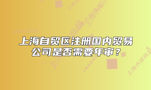 上海自貿(mào)區(qū)注冊國內(nèi)貿(mào)易公司是否需要年審？