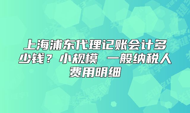 上海浦東代理記賬會(huì)計(jì)多少錢(qián)？小規(guī)模 一般納稅人費(fèi)用明細(xì)