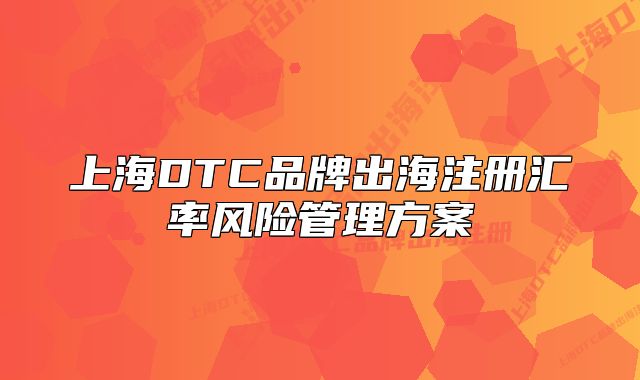 上海DTC品牌出海注冊匯率風(fēng)險管理方案