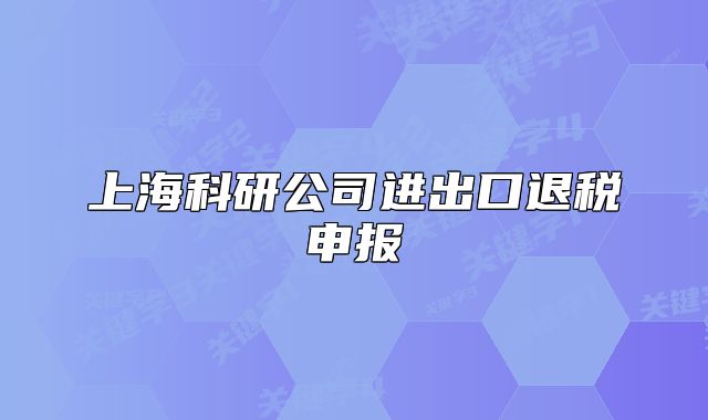 上?？蒲泄具M出口退稅申報