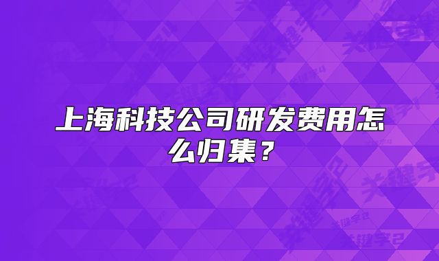 上?？萍脊狙邪l(fā)費(fèi)用怎么歸集？